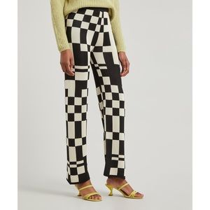Paloma Wool Black and White Checkered Pants
